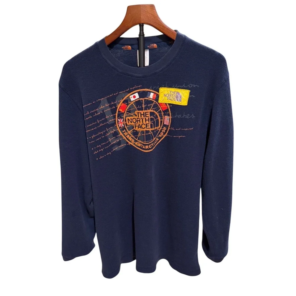 Rare The North Face Trans Antarctica 1990 Long Sleeve Thermal Shirt Mens L Navy